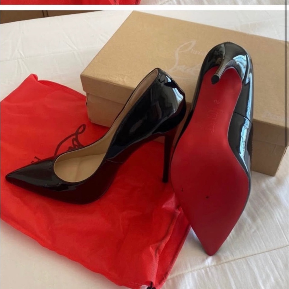 Christian Louboutin Black Patent Heels with Red Soles
